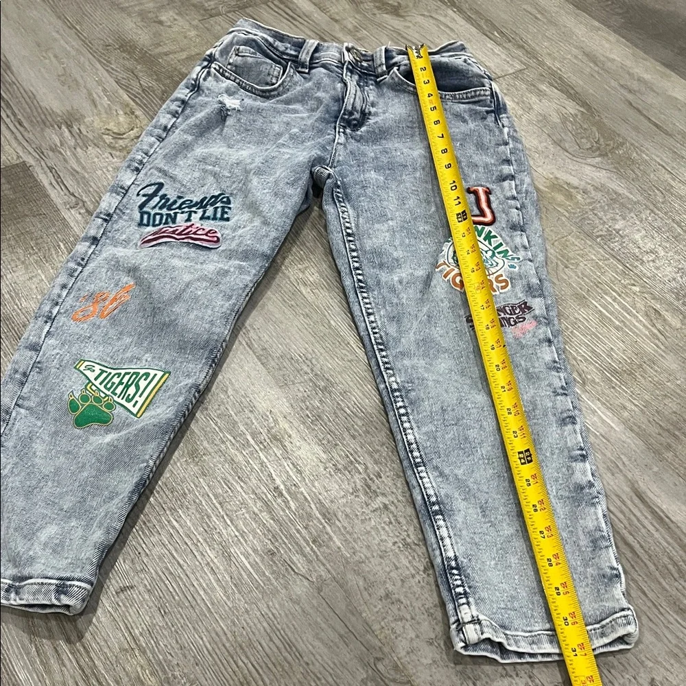 Justice jeans 👖 Embroidered Patch Denim Jeans size‎ 14 The Stranger Things